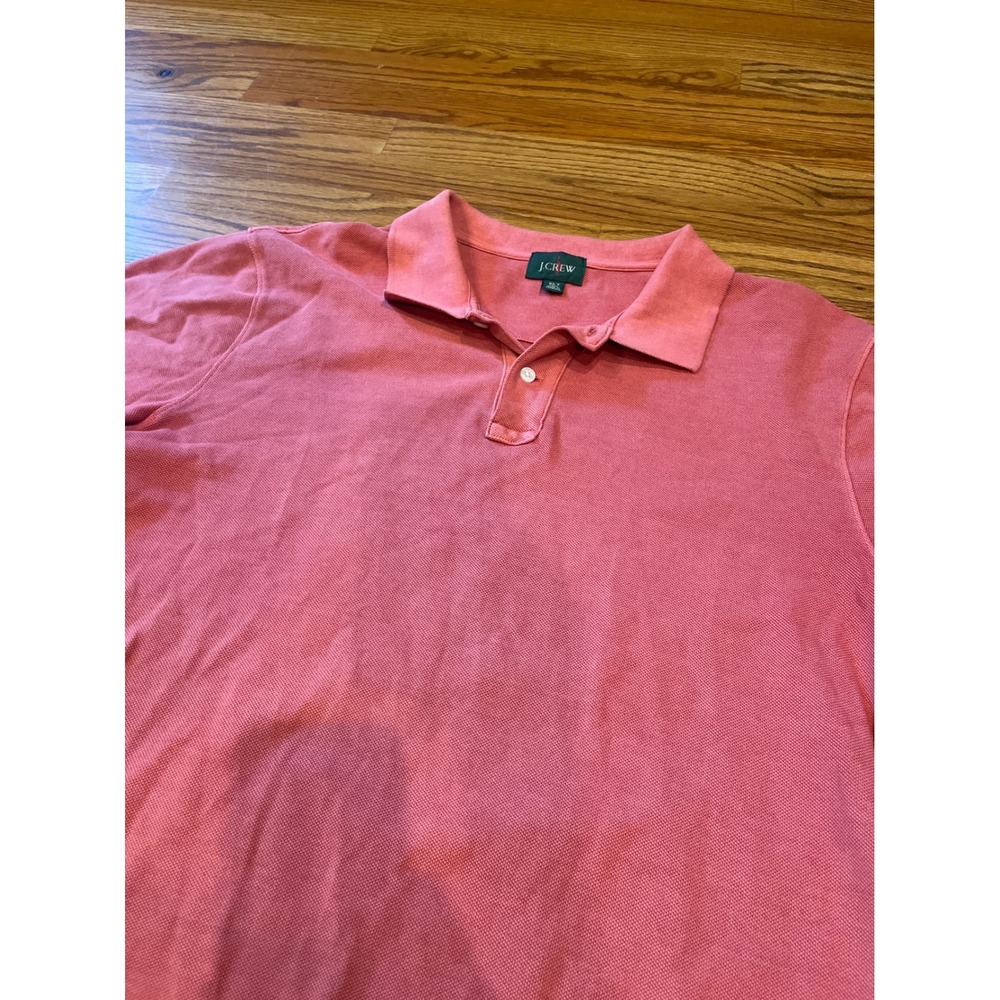 J.Crew Oarsman Men Polo XLT Pink Short Sleeve Pique Knit Cotton Classic Fit